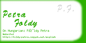 petra foldy business card
